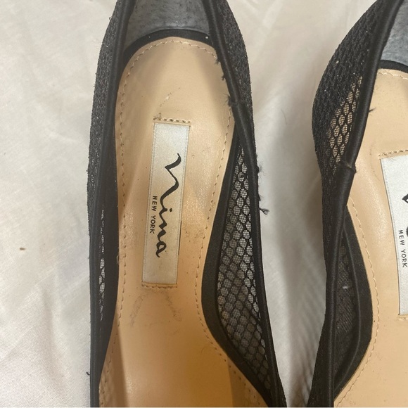 Nina Black Mesh Sparkly Heels - Picture 3 of 7